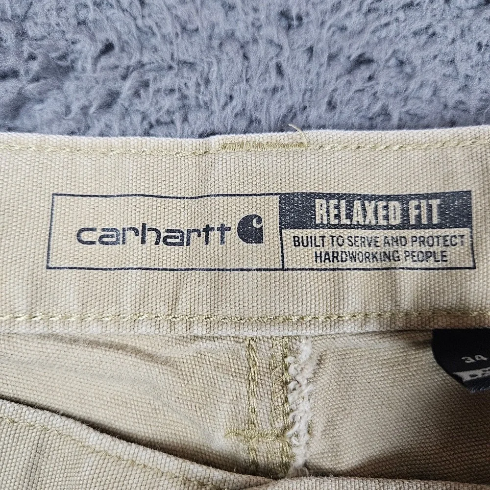Carhartt‎ Mens Rugged Flex Relaxed Fit Canvas Work Pants Beige 34x30